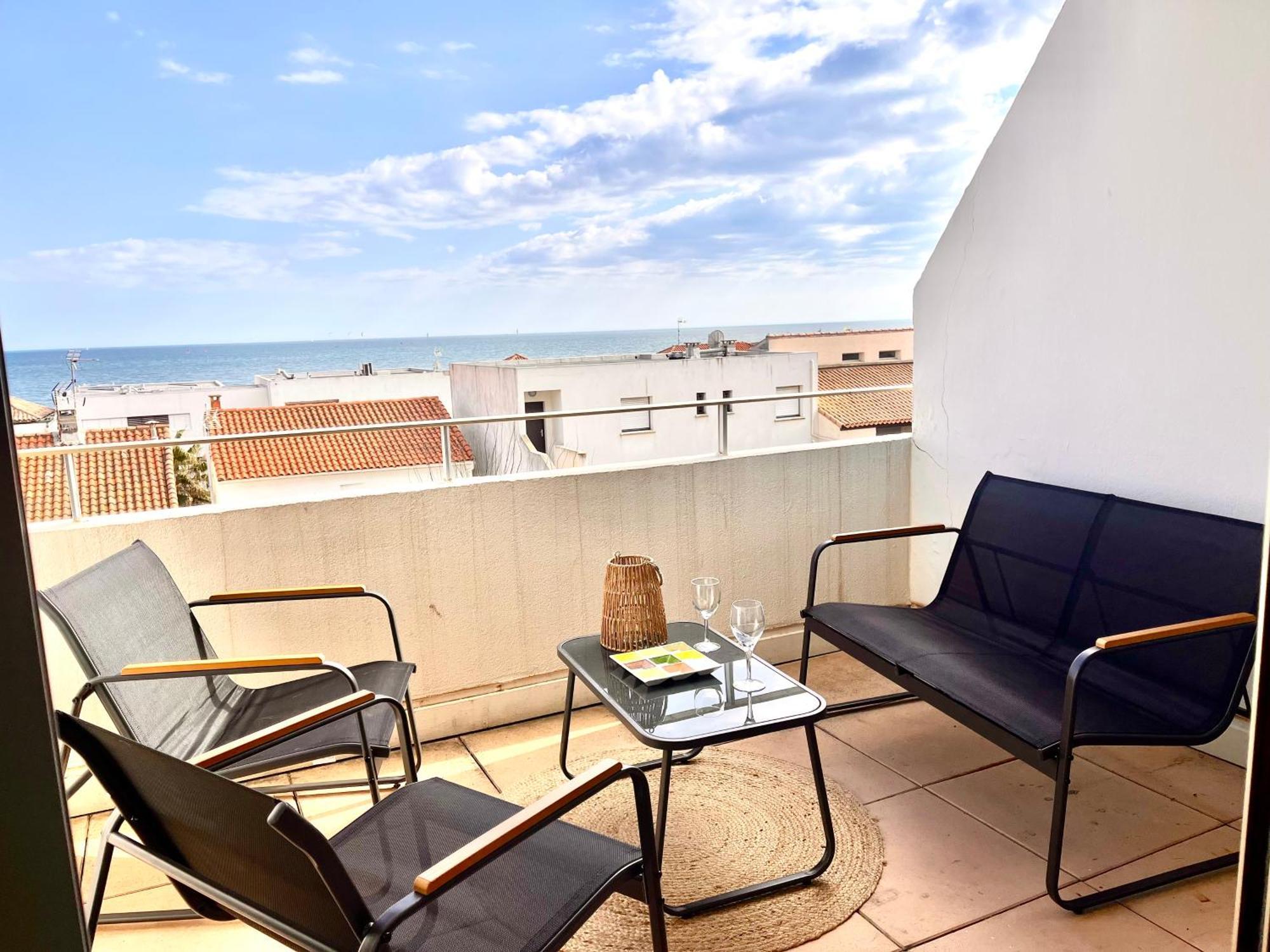 Carnon Vue Mer, Plages Clim Restaurants Commerces Apartment Mauguio